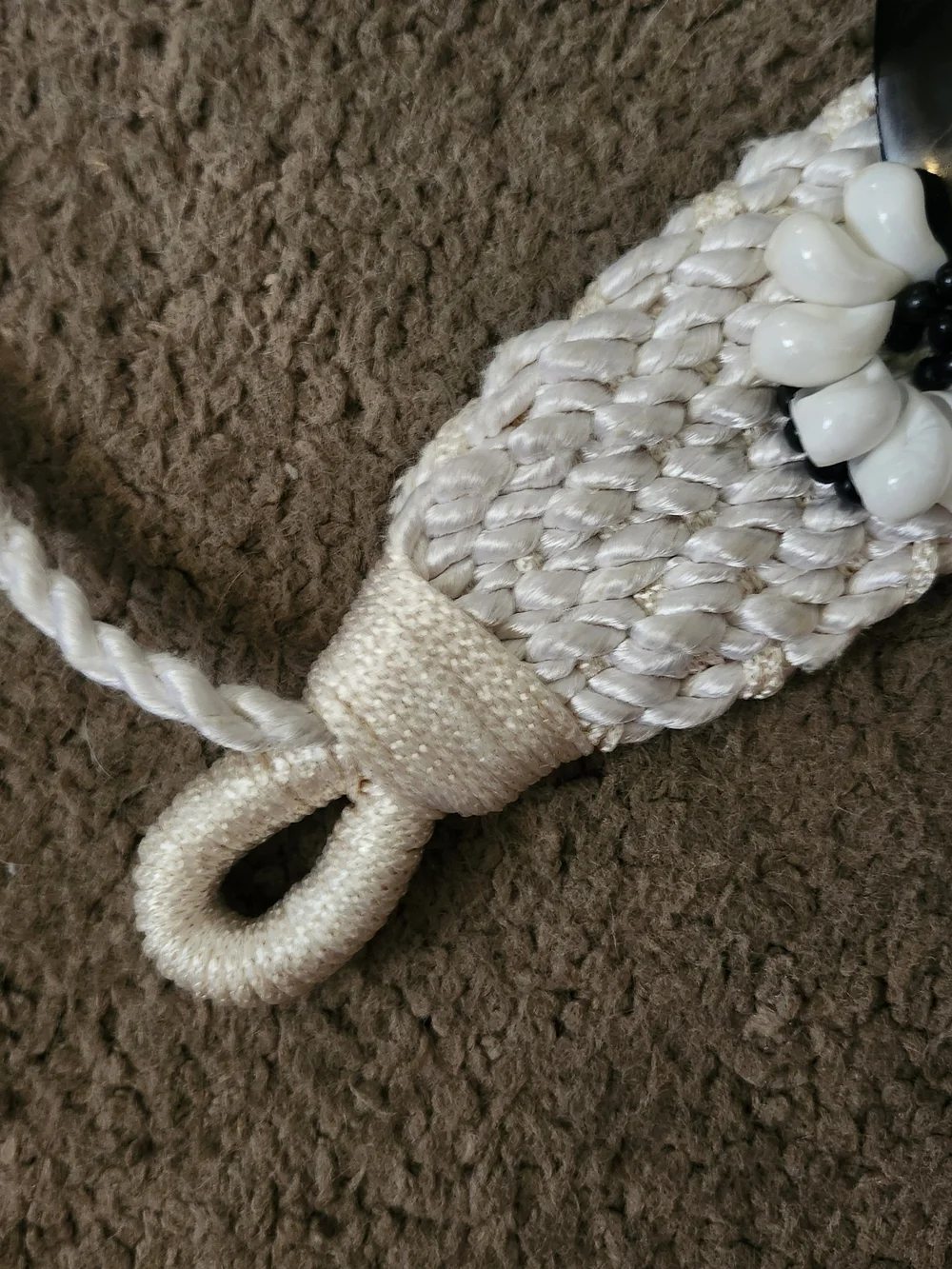 80s Shell Accent Rope Belt in Cream